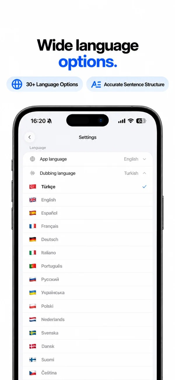 Choose your language.